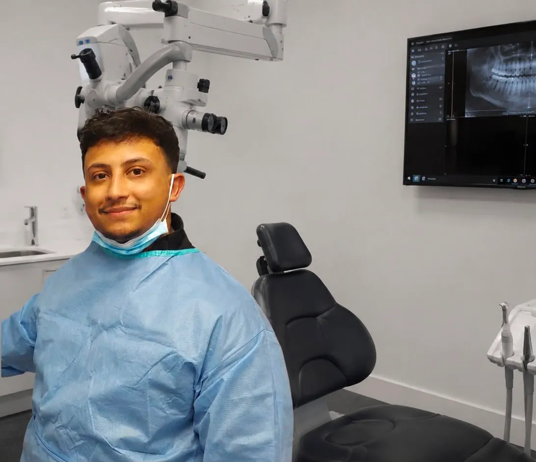 Dr Ridhwan Ahmed, endodontics and implantology specialist, in his dental clinic